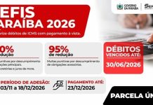 Governo da Paraíba publica Medida Provisória do Refis do ICMS 2026 com desconto de até 100% nas multas e juros de mora